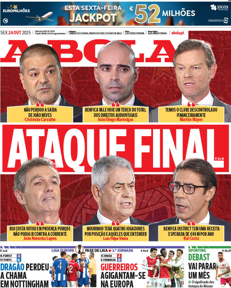 P&uacute;blico: Capa da Edi&ccedil;&atilde;o de sexta-feira, 24 de outubro 2025