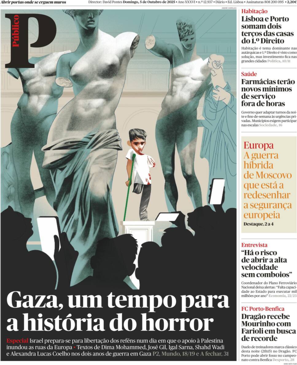 P&uacute;blico: Capa da Edi&ccedil;&atilde;o de domingo, 05 de outubro 2025