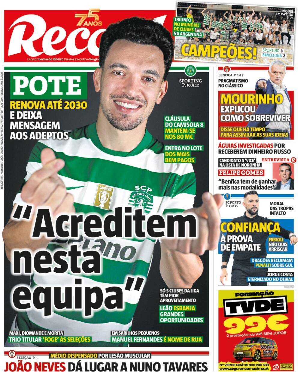 Record: Capa da Edi&ccedil;&atilde;o de ter&ccedil;a-feira, 07 de outubro 2025