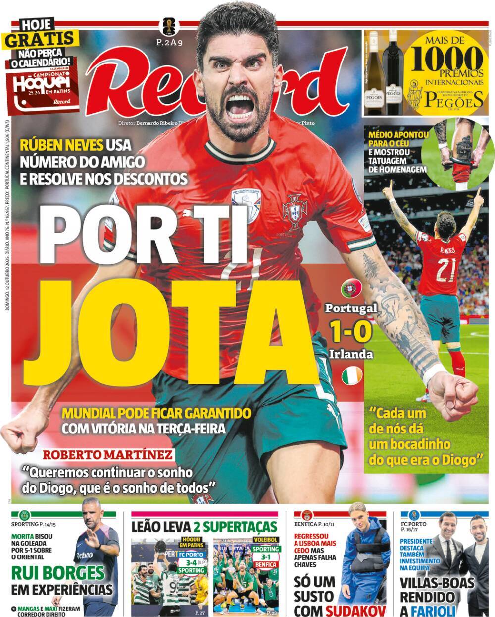 Record: Capa da Edi&ccedil;&atilde;o de domingo, 12 de outubro 2025