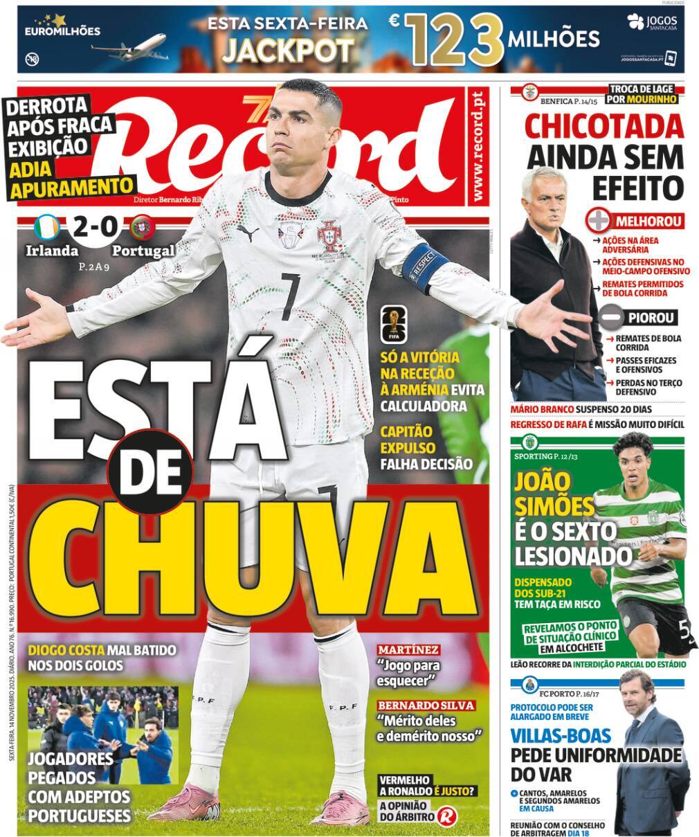 Record: Capa da Edi&ccedil;&atilde;o de sexta-feira, 14 de novembro 2025