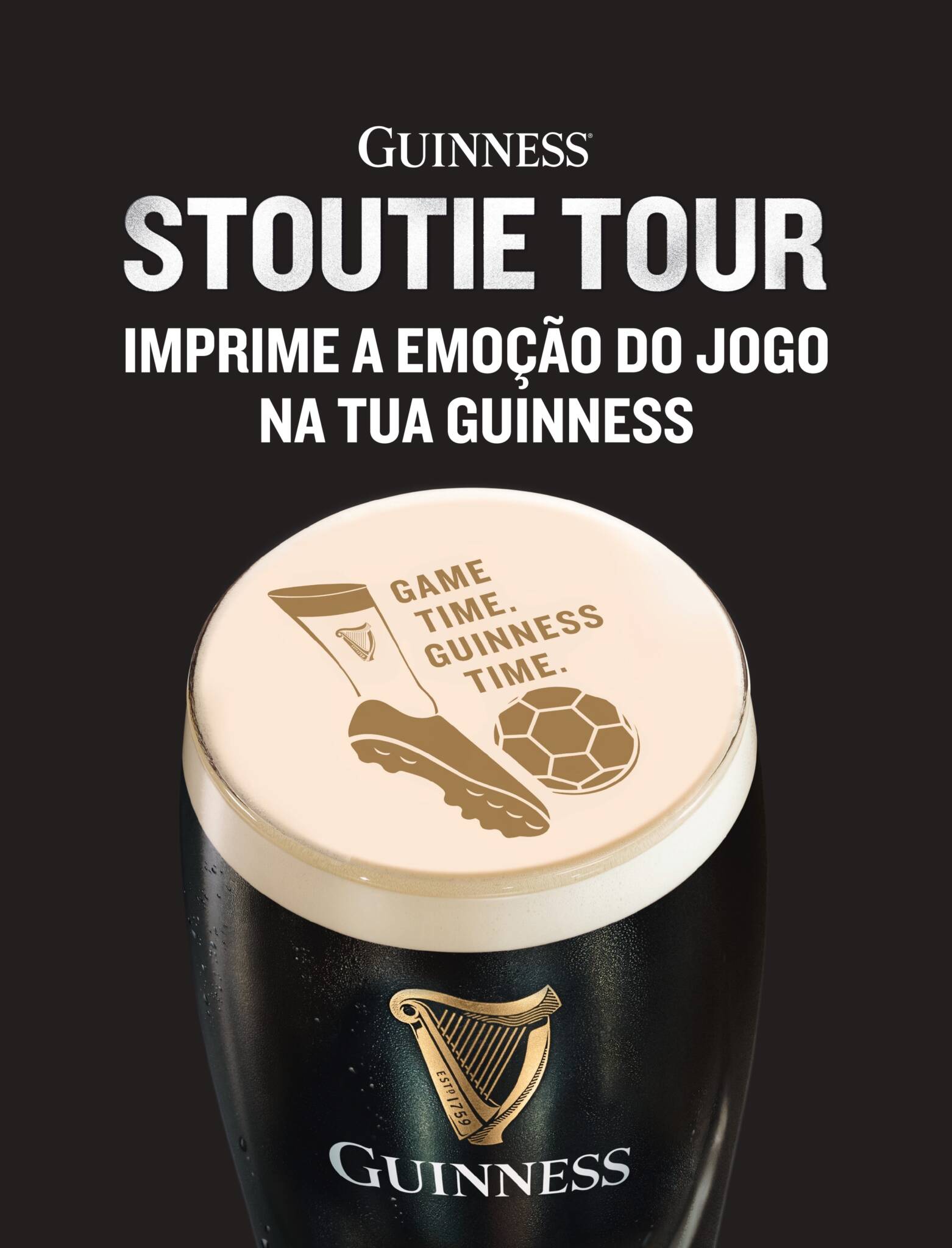 F&atilde;s de futebol j&aacute; podem personalizar a espuma da vossa cerveja Guinness com &iacute;cones da Premier League