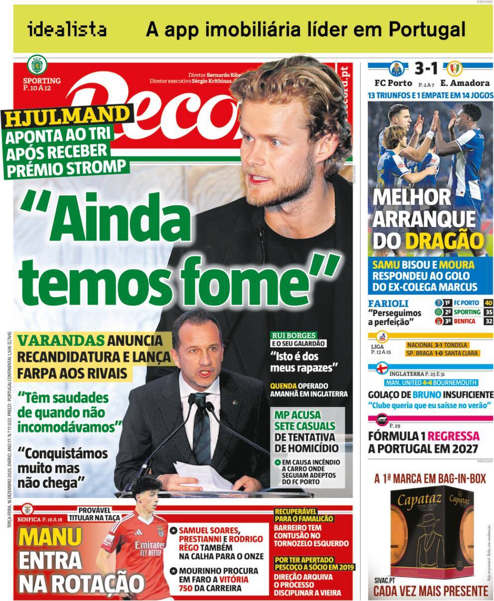Record: Capa da Edi&ccedil;&atilde;o de ter&ccedil;a-feira, 16 de dezembro 2025
