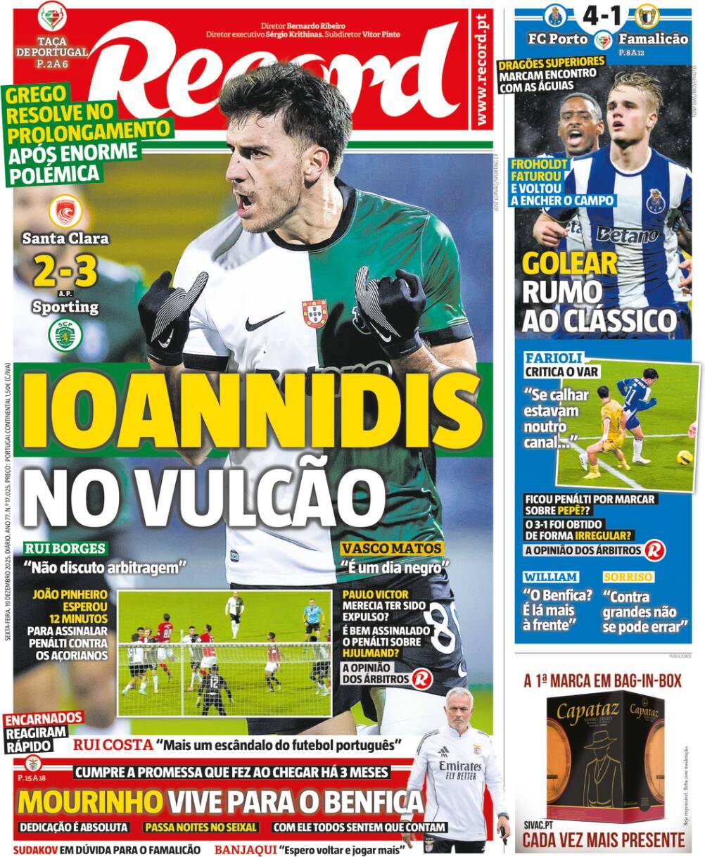 Record: Capa da Edi&ccedil;&atilde;o de sexta-feira, 19 de dezembro 2025