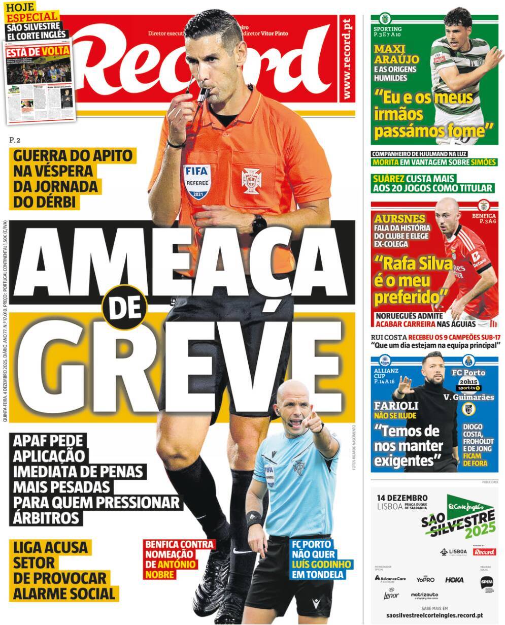 Record: Capa da Edi&ccedil;&atilde;o de quinta-feira, 04 de dezembro 2025
