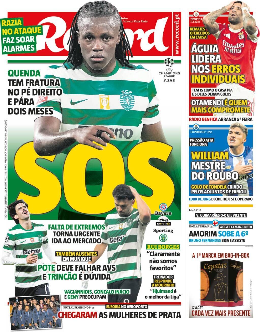 Record: Capa da Edi&ccedil;&atilde;o de ter&ccedil;a-feira, 09 de dezembro 2025