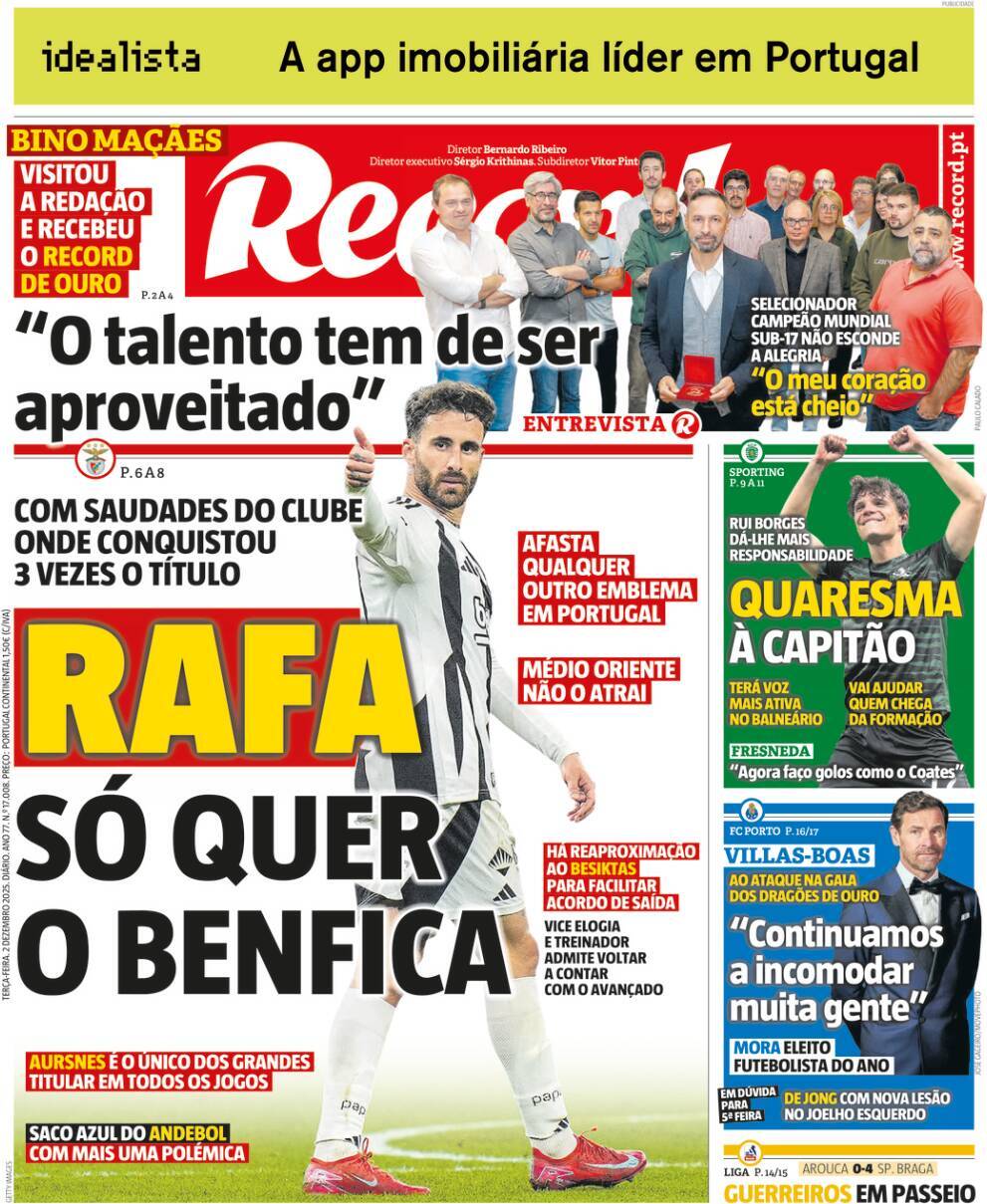 Record: Capa da Edi&ccedil;&atilde;o de ter&ccedil;a-feira, 02 de dezembro 2025
