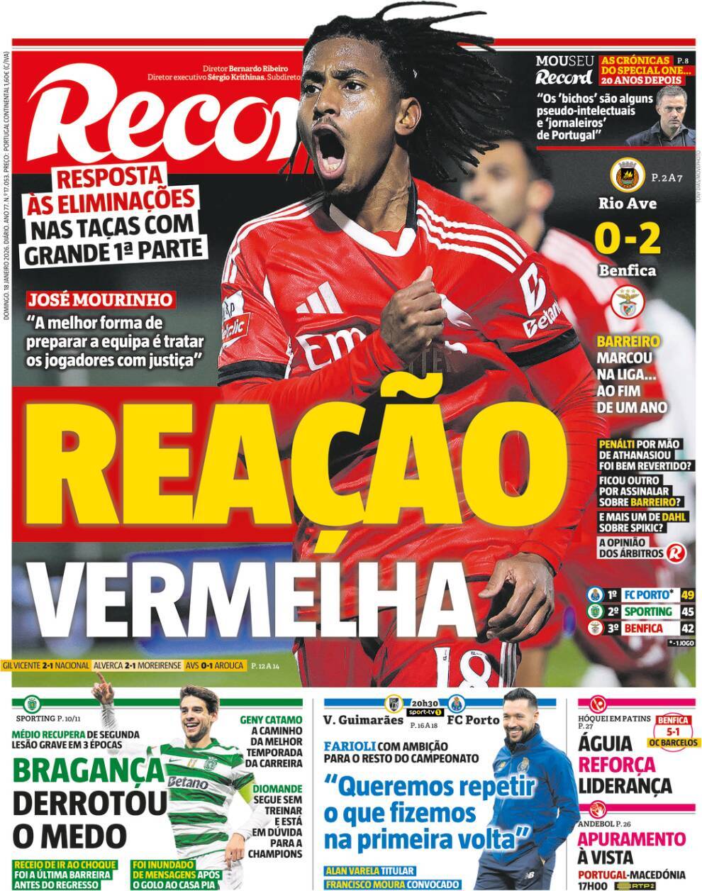 Record: Capa da Edi&ccedil;&atilde;o de domingo, 18 de janeiro 2026