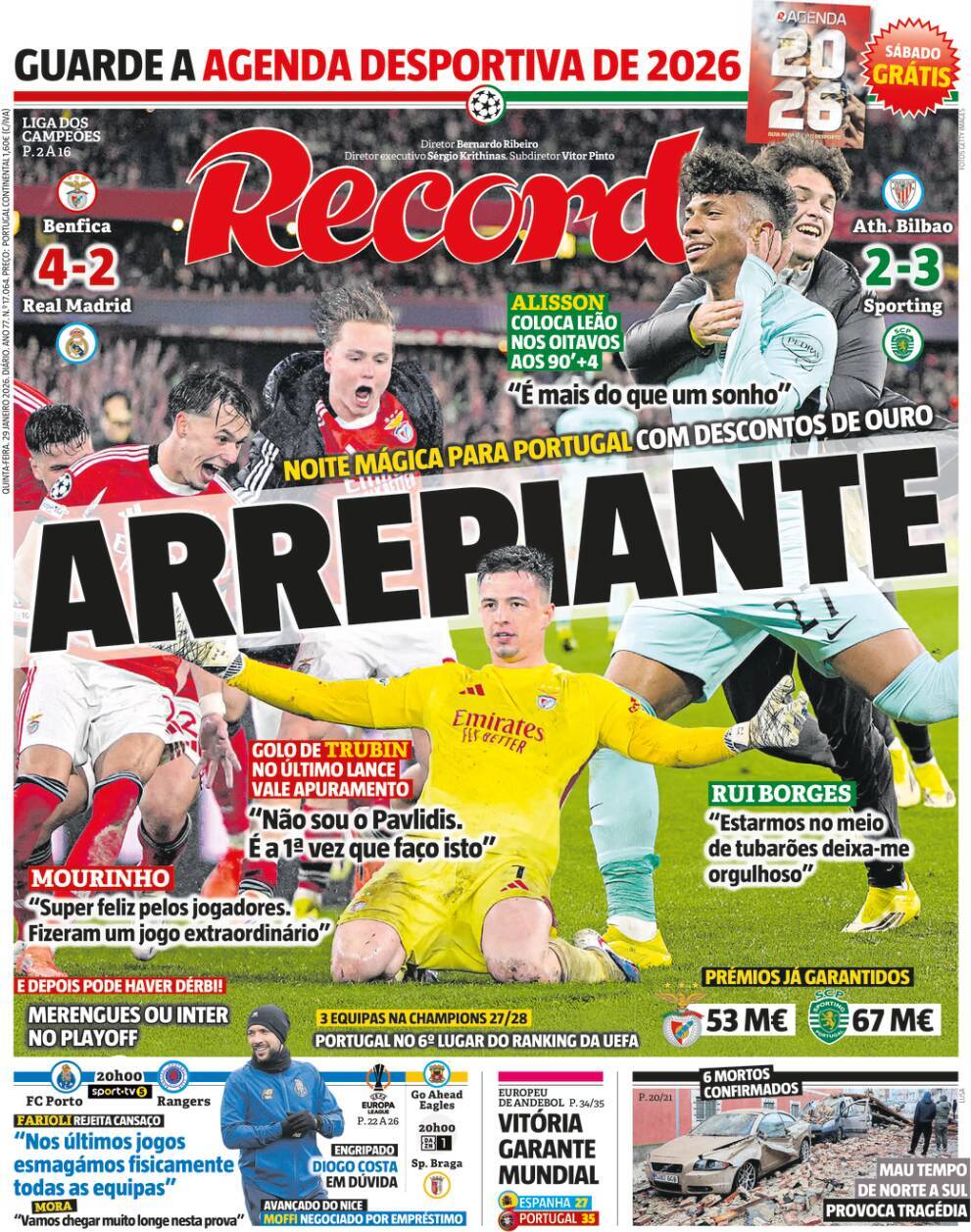 Record: Capa da Edi&ccedil;&atilde;o de quinta-feira, 29 de janeiro 2026