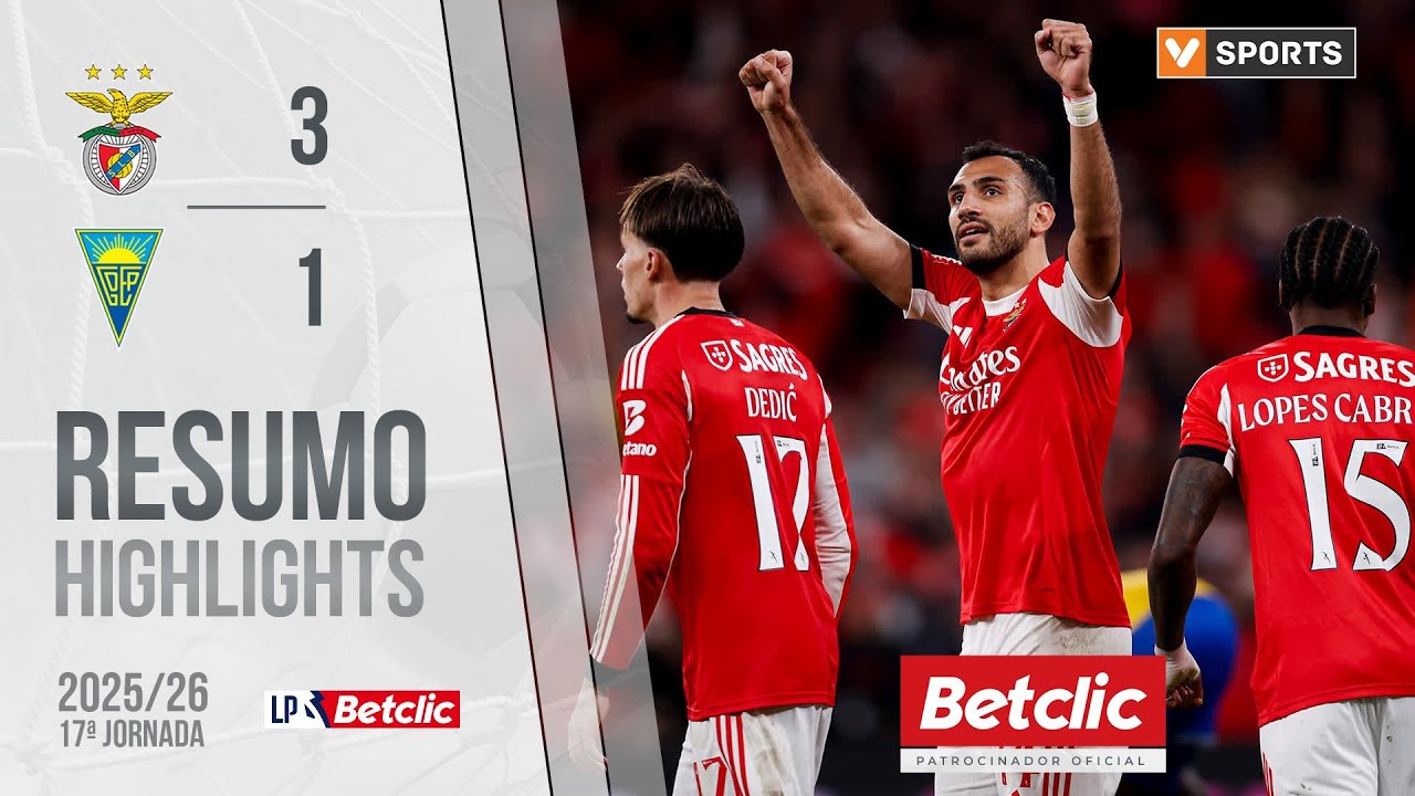 Resumo: Benfica 3-1 Estoril (Liga 25/26 #17)