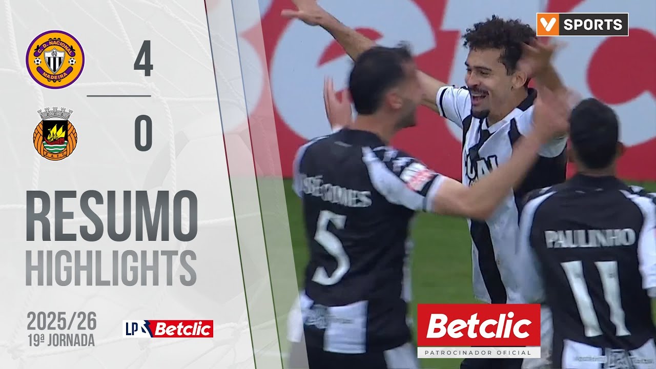 Resumo: Nacional 4-0 Rio Ave (Liga 25/26 #19)