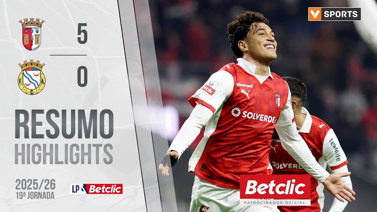 Resumo: Braga 5-0 Alverca (Liga 25/26 #19)