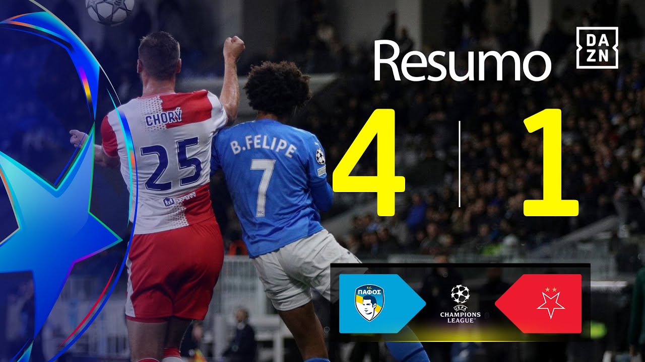 Resumo | Pafos 4-1 Slavia Prague | Champions League 25/26