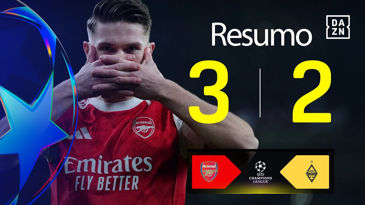 Resumo | Arsenal 3-2 Kairat | Champions League 25/26