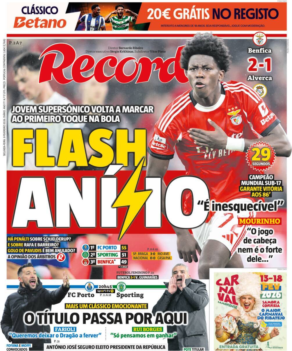 Record: Capa da Edi&ccedil;&atilde;o de segunda-feira, 09 de fevereiro 2026