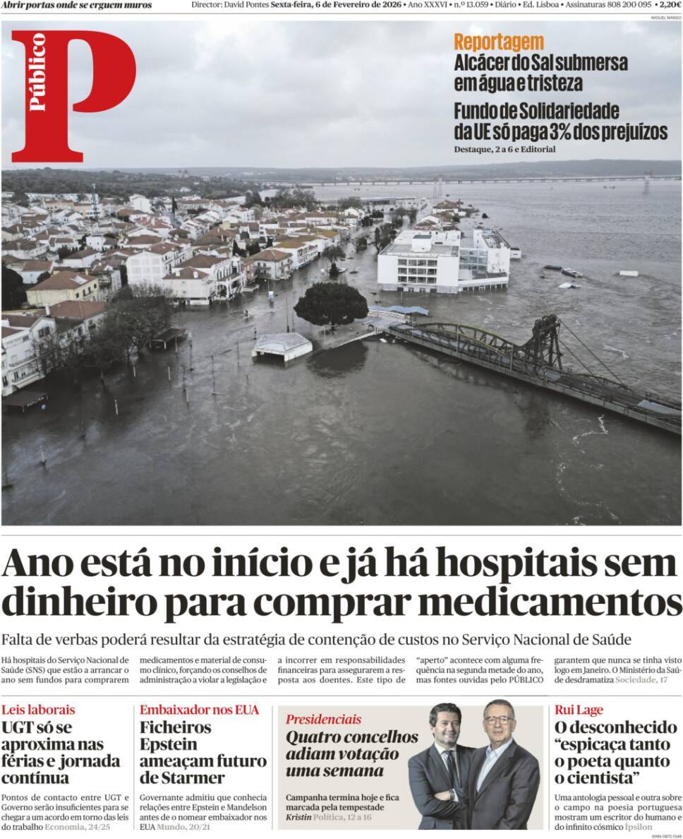 P&uacute;blico: Capa da Edi&ccedil;&atilde;o de sexta-feira, 06 de fevereiro 2026