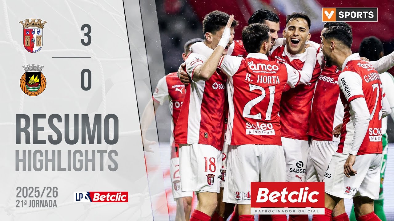 Resumo: Braga 3-0 Rio Ave (Liga 25/26 #21)