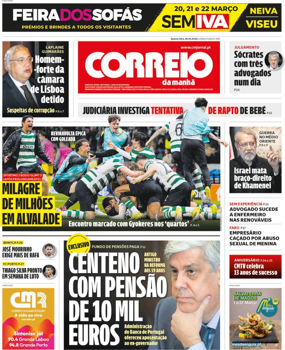 capa Correio da Manhã