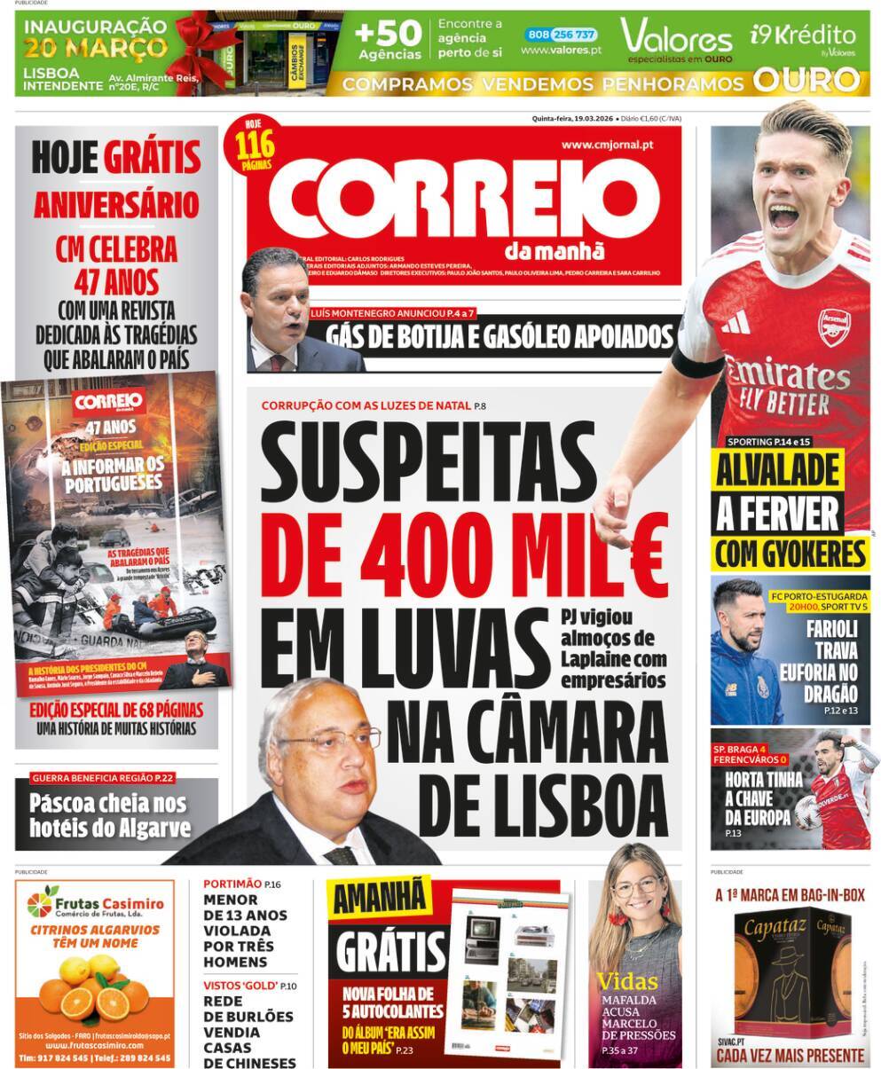 capa Correio da Manhã