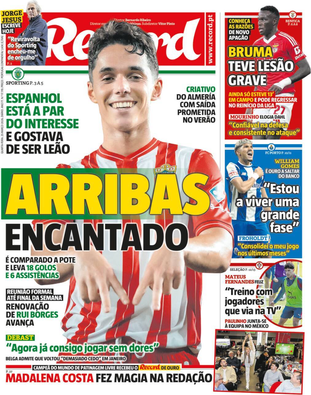 Record: Capa da Edi&ccedil;&atilde;o de quarta-feira, 25 de mar&ccedil;o 2026