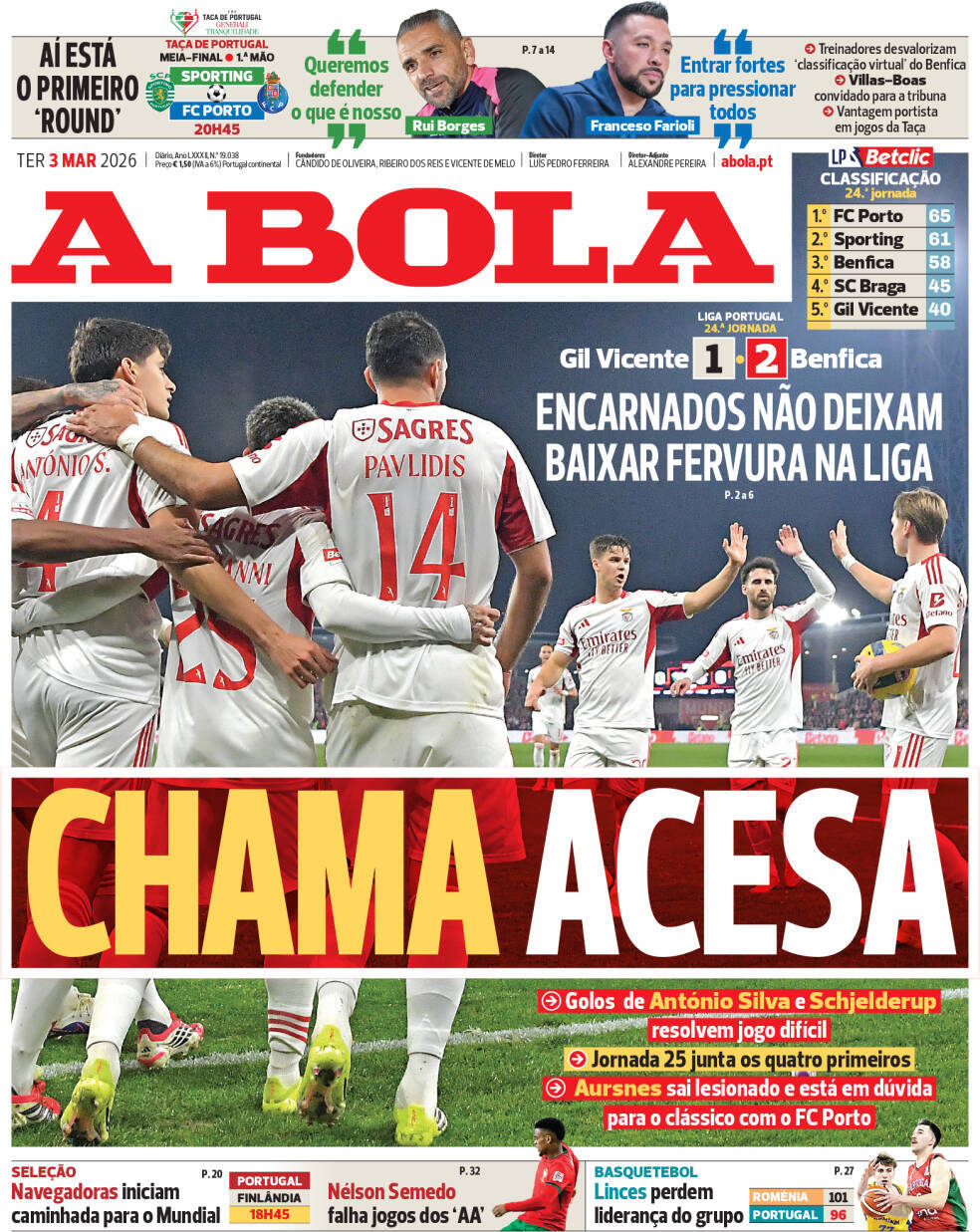 capa Jornal A Bola
