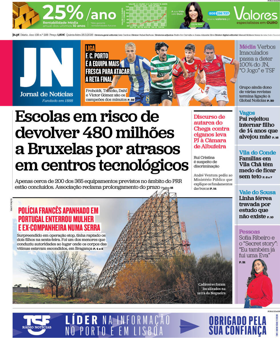 capa Jornal de Notícias