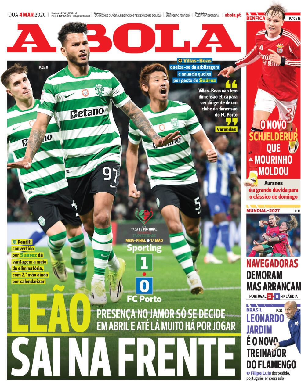 capa Jornal A Bola