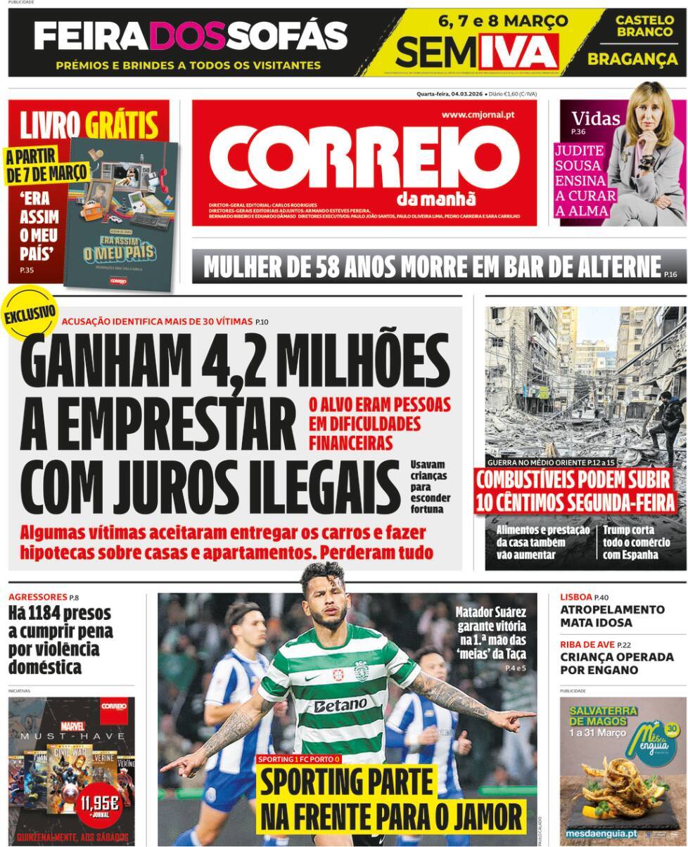 capa Correio da Manhã