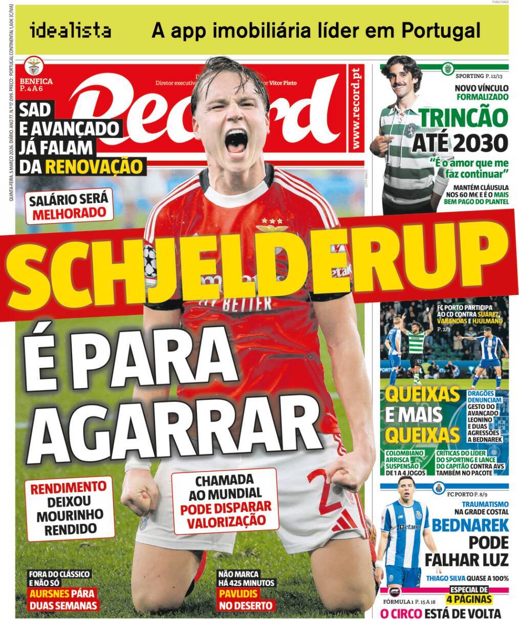 Record: Capa da Edi&ccedil;&atilde;o de quinta-feira, 05 de mar&ccedil;o 2026