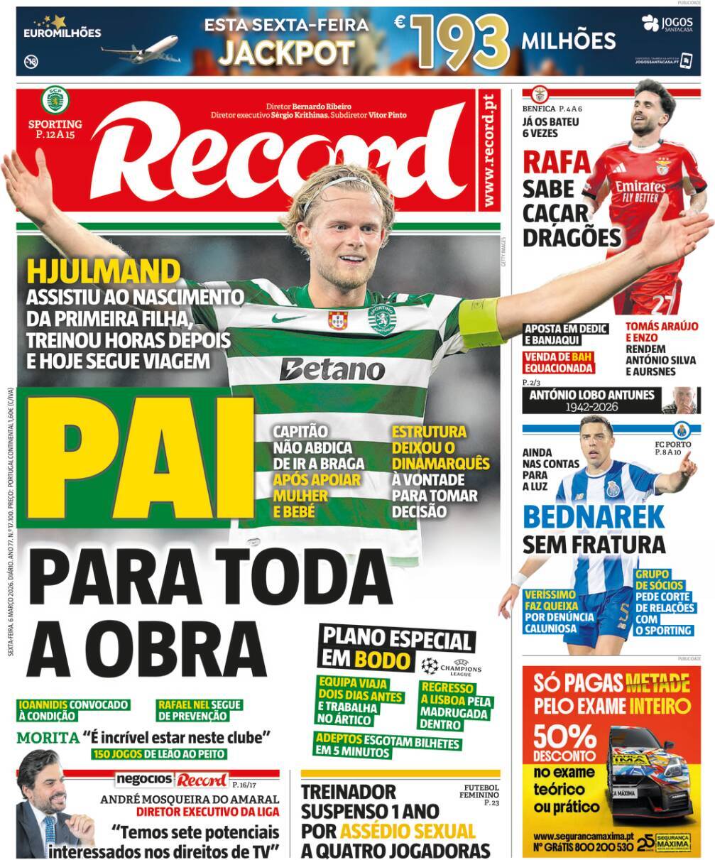 Record: Capa da Edi&ccedil;&atilde;o de sexta-feira, 06 de mar&ccedil;o 2026