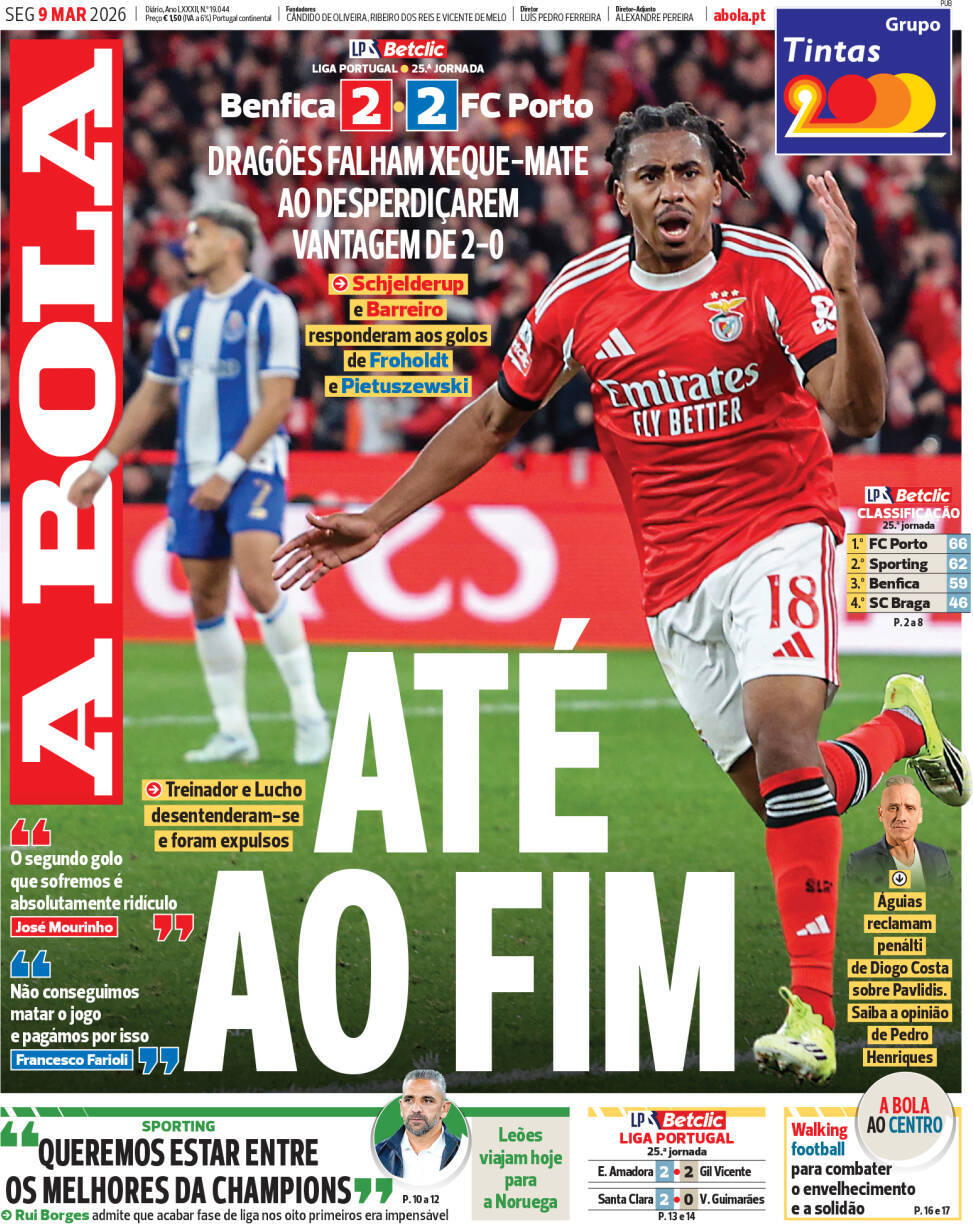 capa Jornal A Bola