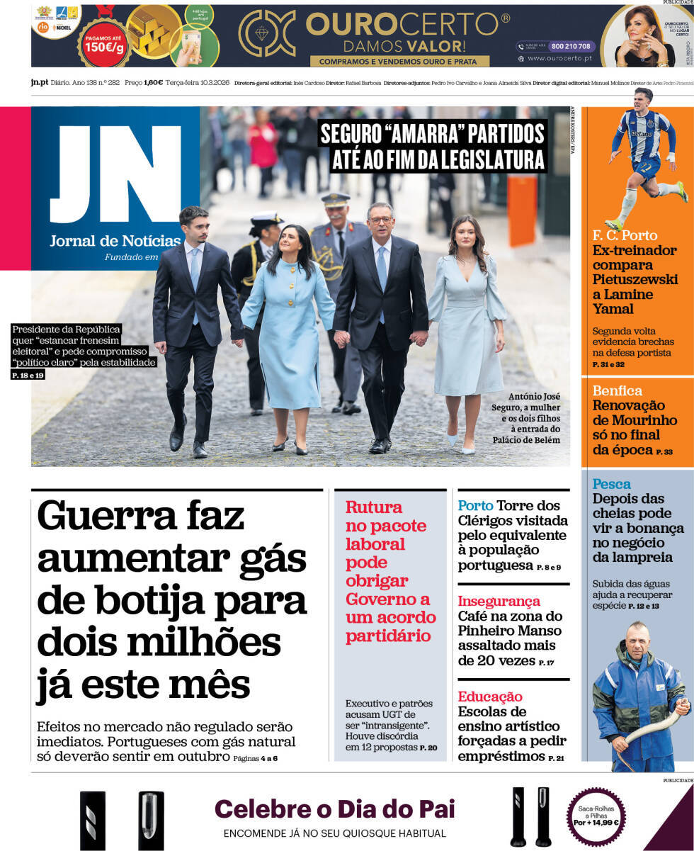 capa Jornal de Notícias