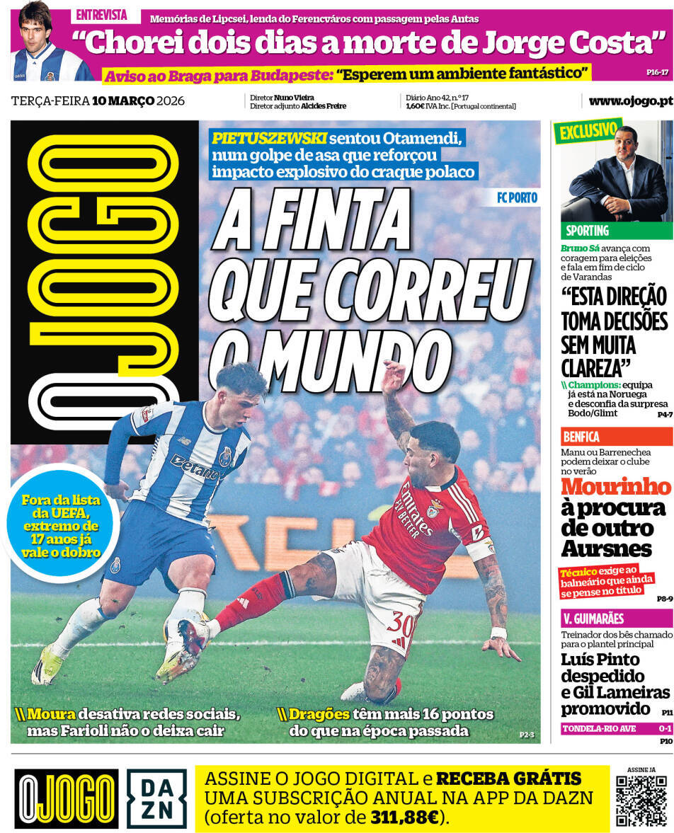 capa Jornal O Jogo