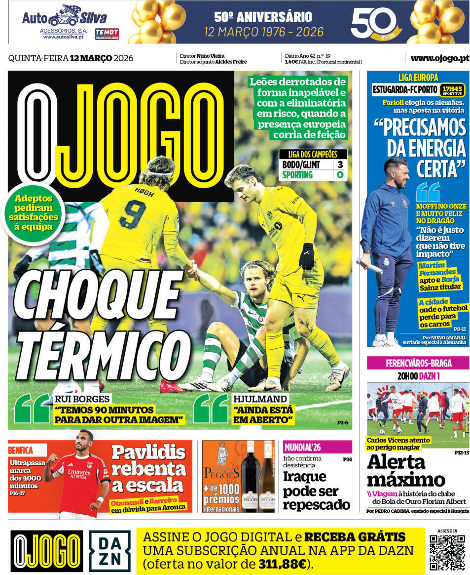 capa Jornal O Jogo
