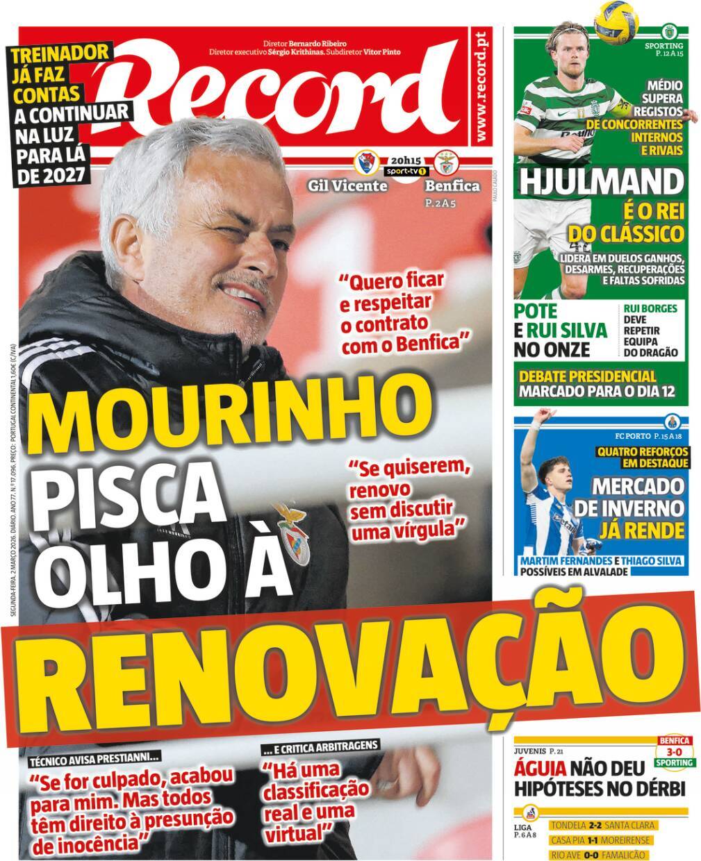 Record: Capa da Edi&ccedil;&atilde;o de segunda-feira, 02 de mar&ccedil;o 2026