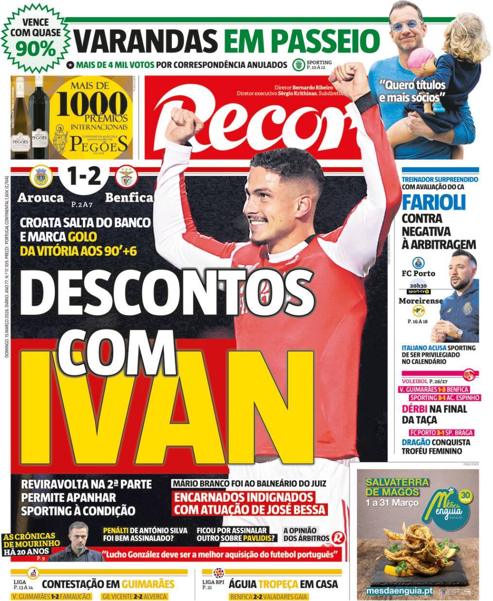 Record: Capa da Edi&ccedil;&atilde;o de domingo, 15 de mar&ccedil;o 2026