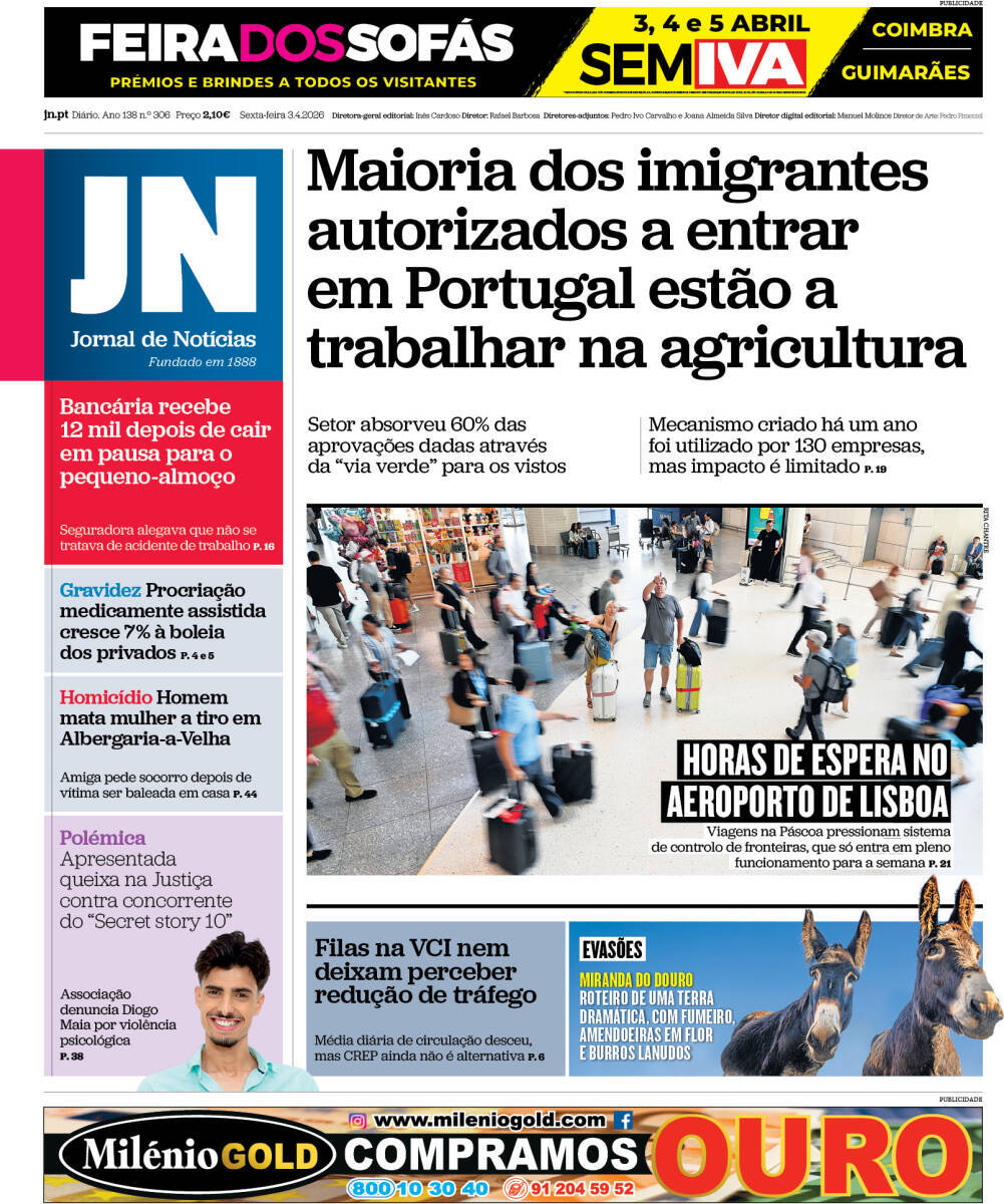 capa Jornal de Notícias
