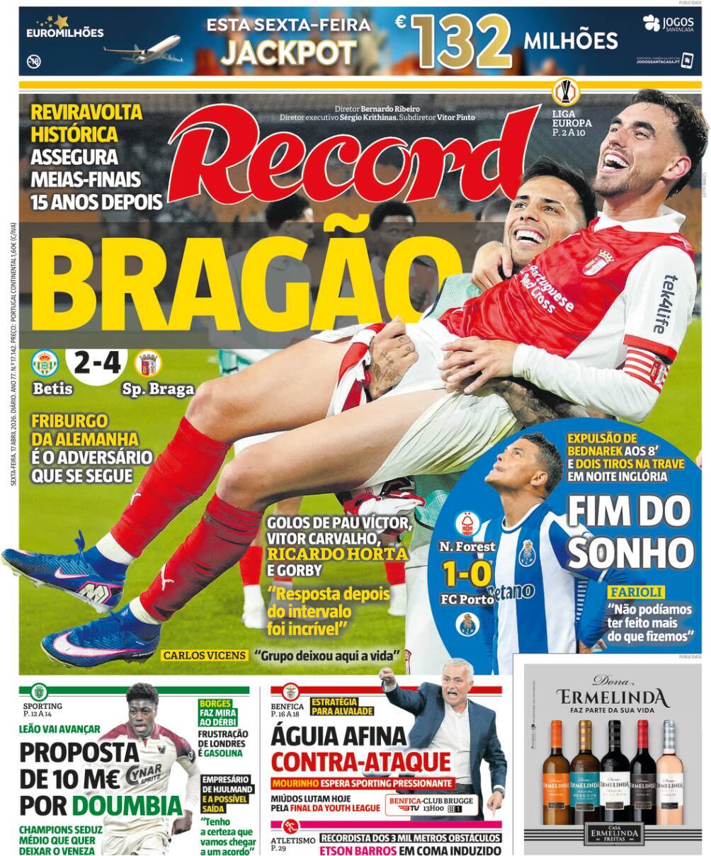 Record: Capa da Edi&ccedil;&atilde;o de sexta-feira, 17 de abril 2026