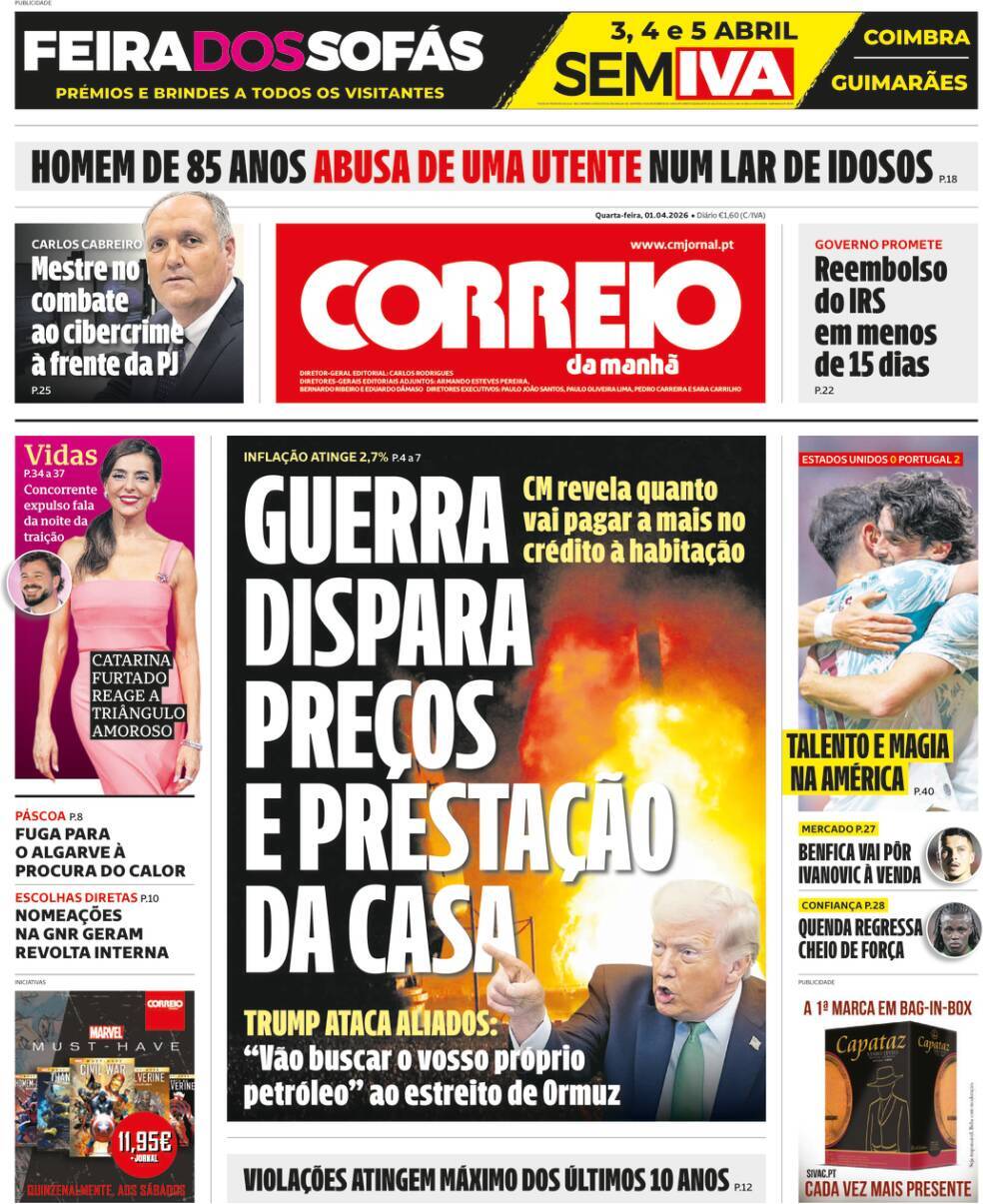 capa Correio da Manhã