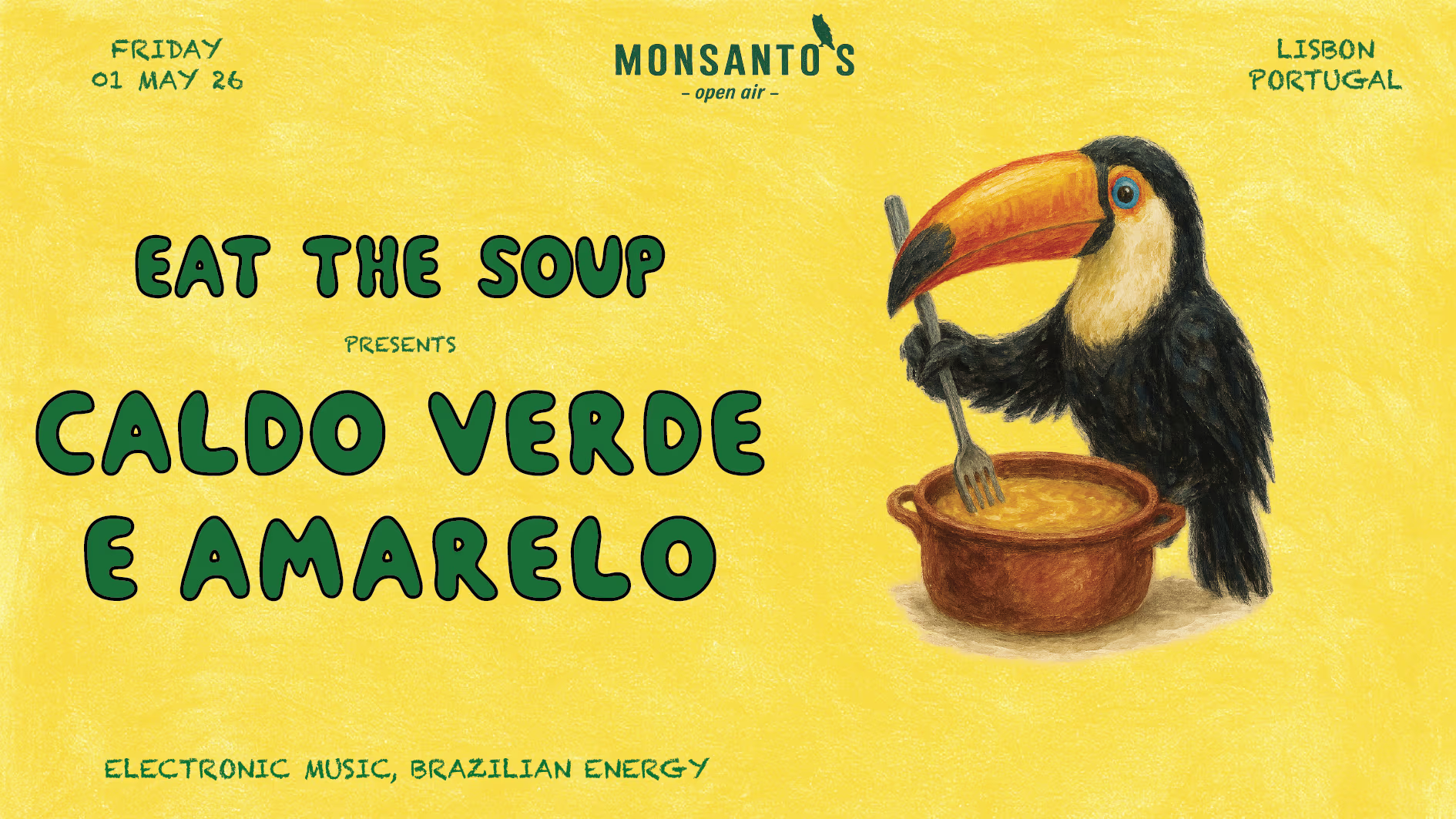 Lisboa recebe &ldquo;Eat The Soup x Caldo Verde e Amarelo&rdquo;: um mini-festival de m&uacute;sica eletr&oacute;nica com alma brasileira